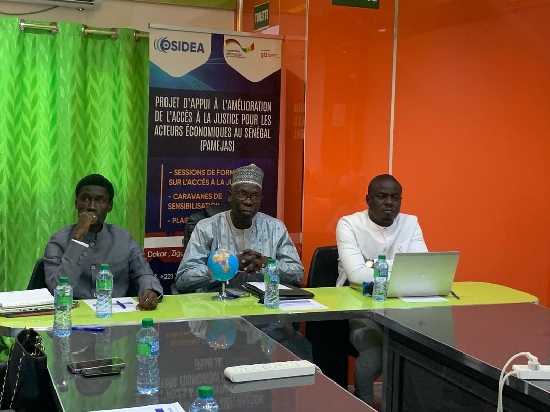 Kaolack: 40 acteurs économiques du département de kaolack ont bénéficié de renforcement de capacités sur l&rsquo;accès à la justice. Une initiative de  » OSIDEA » en collaboration avec la coopérative Allemande GIZ.